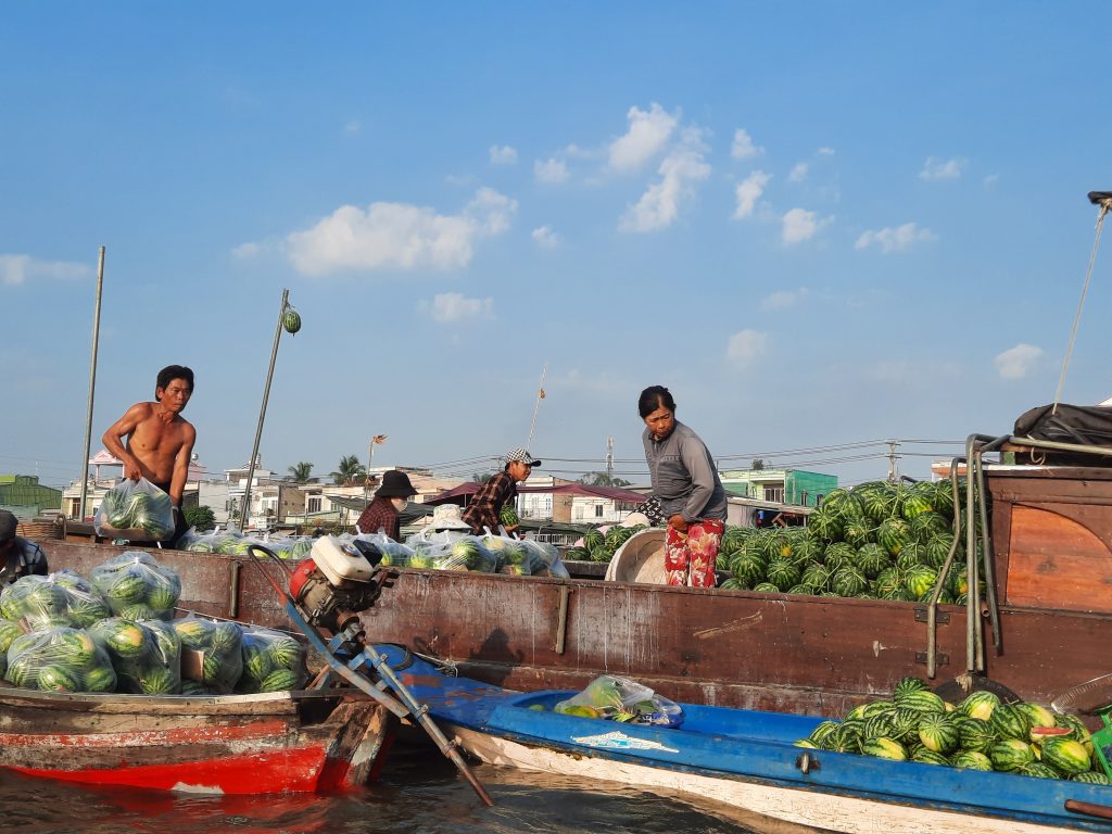 Floating market mekong delta